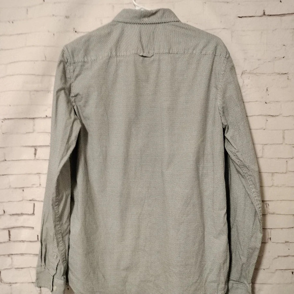 Ben Sherman Slim Fit Men Sz Medium Shirt Button Down Black Dots Cotton Pocket - Picture 4 of 10